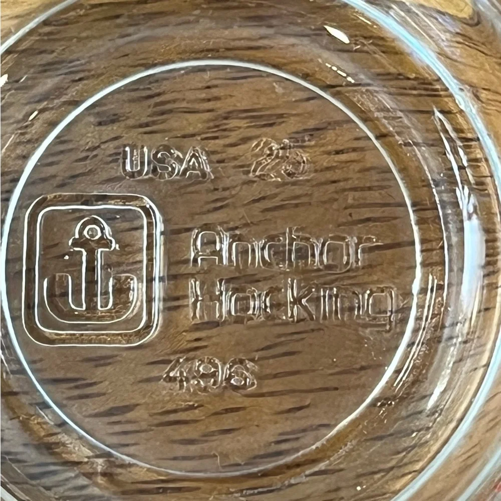 Vtg Anchor Hocking #496 1 Cup/8 oz Measuring Cup Clear Glass Red Lettering USA